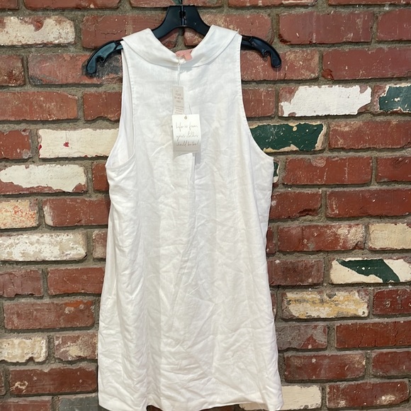 Show Me Your Mumu White Linen Collared A-line Baby Doll Dress - Size Large NWT - Picture 9 of 9